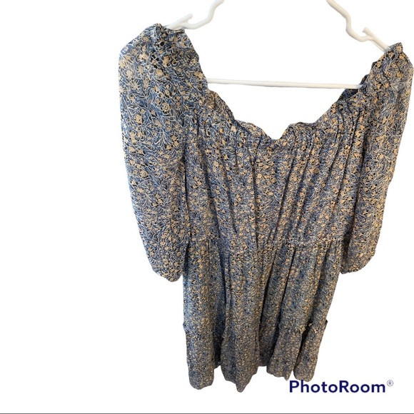 Anthropologie Kira Off-the-Shoulder Peasant Floral Dress: size 12P - Picture 7 of 11